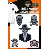 Ütü ile Yapışan Dokuma Arma Seti Patch Kurukafa, Korsan, Skull Modeli