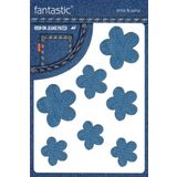 Ütü Ile Yapışan Kot Arma Patch Kot Yaması, Denim Jeans Onarım & Dekoratif amaçlı Çiçek (Açık Mavi)