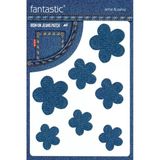 Ütü Ile Yapışan Kot Arma Patch Kot Yaması, Denim Jeans Onarım & Dekoratif amaçlı Çiçek (İndigo)