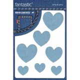 Ütü Ile Yapışan Kot Arma Patch Kot Yaması, Denim, Jeans Onarım & Dekoratif amaçlı Kalp (Buz Mavi)
