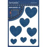 Ütü Ile Yapışan Kot Arma Patch Kot Yaması, Denim, Jeans Onarım & Dekoratif amaçlı Kalp (İndigo Mavi)