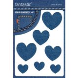 Ütü Ile Yapışan Kot Arma Patch Kot Yaması, Denim, Jeans Onarım & Dekoratif amaçlı Kalp (İndigo)