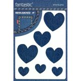 Ütü Ile Yapışan Kot Arma Patch Kot Yaması, Denim, Jeans Onarım & Dekoratif amaçlı Kalp (Koyu Mavi)