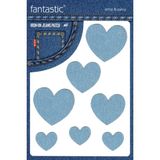 Ütü ile Yapışan Kot Arma Patch Kot Yaması, Denim, Jeans Onarım & Dekoratif Amaçlı Kalp Şeklinde Buz Mavi Kot Yama Şekilli Denim