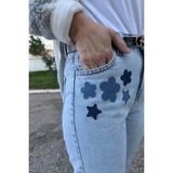 Ütü ile Yapışan Kot Arma Patch Kot Yaması, Denim, Jeans Onarım & Dekoratif Şekiller - Açık Mavi