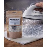 Ütü ile Yapışan Toz Sim, 75 Gr, Elbise Tişört Kumaş Simi (GÜMÜŞ, İri Taneli (1mm))