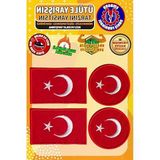 Ütü İle Yapışan Türk Bayrağı Seti, 4 Adet Aplike Patch