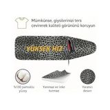 Ütü Masası Kılıfı, Keçeli Yanmaz, Pamuklu, Gri Leopar Desenli, 145X56 Cm, Battal Boy Xxl - 001-Renkli - 145 x 56 cm