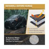 Utv Brandası, Utv Koruma Kılıfı, Örtüsü, Ağır Hizmet Tipi, Su Geçirmez, 4 Mevsim Koruma, Çift Sıra Koltuklu 4-6 Kişilik Için (L-390-175-190CM) Siyah - Option-1