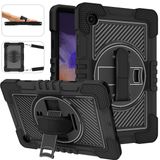 UUcovers Samsung Galaxy Tab A8 10,5 inç Tablet 2022 (SM-X200/X205/X207) için [El Kayışı ve Omuz Askısı] [360° Dönen Ayak Desteği] Sert Sağlam Darbeye Dayanıklı Döner Stand Kılıfı, Siyah