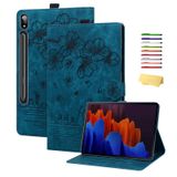 UUcovers Samsung Galaxy Tab S9+ Plus/S9 FE+ Plus/S8+ Plus/S7+Plus/S7 FE 5G Kılıf 12,5 inç 2023/2022/2021/2020 Stand/S Kalem Tutucu/Cepler [Otomatik Uyku/Uyanma] Manyetik Kapak, Kiraz Çiçeği Mavi Kedi