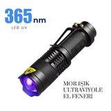 Uv-102 Ultraviyole Mor Işık Fener, 365 Nm Uv El Feneri Siyah