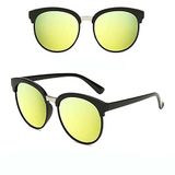 UV 400 Unisex Gözlük Mercury Reklektif Renkli Lensler Retro Gözlük Yeşil Açık