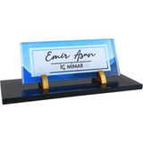 Uv Baskılı Kristal Masa Isimliği Ofis Hediyesi Kristal Isimlik Cam Isimlik Wuv-07