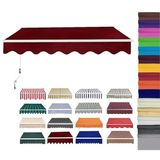 UV korumalı tenteler için yedek madde. Teras tenteleri için su geçirmez, geri çekilebilir yedek kumaş – Dış mekanda gölgelik için güneş koruması – kolay montaj, polyester koruma (F