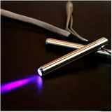 UV Mini Kalem Fener | 365-395nm Ultraviyole Işık | Lümen LED UV Fener | Alüminyum Gövde, Pilli, Gümüş | 10.1x1.3cm, 100-200m Mesafe
