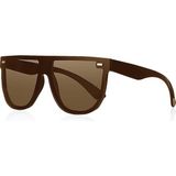 UV400 Göz Koruyucu Trend Unisex Güneş Gözlüğü Kahve Model 1020 - Kahverengi