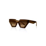 Uv400 Koruyucu Unisex New Cat Eye Güneş Gözlüğü Kahve Model 1076