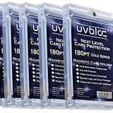 UVBLOC One Touch Kart Tutucu 180 pt (5 Paket) Manyetik Beyzbol Forması Yama Koruyucuları Kol Kılıfları Ticaret Spor Kartları için