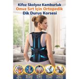UVERTE Balenli Ortopedik Dik Duruş Korsesi Kamburluk Omuz Sırt İçin Kadın Erkek Dik Durmak İçin Korse