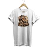 Üveyik Kuşu Baskılı Arazi ve Doğa Tişörtü Outdoor Giyim - Beyaz - XL