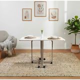 Uvi Collection Ada Mini Katlanabilir Çok Amaçlı Mutfak Yemek Masası Traverten
