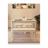 Uvi Collection VİNA MİNİ AÇILIR MUTFAK MASA TAKIMI, KREM (1 Masa + 2 Tabure + 1 Bench)