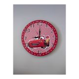 UViolets Dekoratif Ahşap Baskılı Arabalar (Cars) (Şimşek McQueen) Çocuk Odası Duvar Saati 30*30