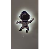 UViolets Dekoratif Ahşap Baskılı Astronot Çocuk Odası Gece Lambası 32*32