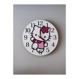 UViolets Dekoratif Ahşap Baskılı Hello Kitty Çocuk Odası Duvar Saati 30*30