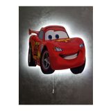 UViolets Dekoratif Ahşap Baskılı Ledli Arabalar (CARS) Şimşek Mcqueen Çocuk Odası Gece Lambası 32*27