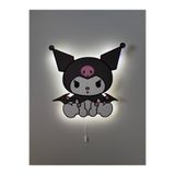 UViolets Dekoratif Ahşap Baskılı Sanrio Karakteri Kuromi Çocuk Odası Gece Lambası 32*30