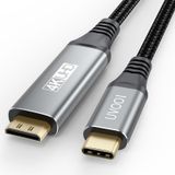 UVOOI USB C - Mini HDMI Kablosu 6FT, Yüksek Hızlı USB Tip-C - Mini HDMI 2.0 Kablosu (4K@30Hz, 2K, 1080P, HDR, 3D, ARC) MacBook, iPhone 15/Pro, Galaxy 23/22, iPad Pro, Buhar Güvertesi, Dizüstü