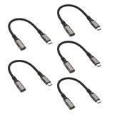UVOOI USB C Uzatma Kablosu 1FT 5 Paket, USB C Erkekten Dişi Kabloya [USB3.1 Gen2/10Gbps] Senkronizasyon Aktarımı 100W/5A Hızlı Şarj iPhone 15, iPad Pro/Air, MacBook Air M2/ M1/ Pro ile Uyumlu