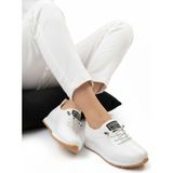 Uway Kadın Ortopedik Tabanlı Günlük Kadın Casual Babet Spor Sneaker Ayakkabısı - Beyaz