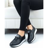 Uway Kadın Ortopedik Tabanlı Günlük Kadın Casual Babet Spor Sneaker Ayakkabısı - Siyah