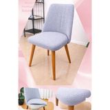UY STYLE Bohem Büyük Oval Lastikli Sandalye Kılıf 1 Adet - 45 x 65 cm - Gri
