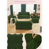 UY STYLE Bürümcük Lastikli, Etekli Koltuk Örtüsü 3+3+1+1 Takım - 180 x 230 cm - Yeşil