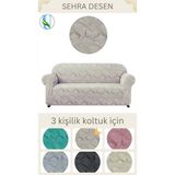 Uy Style Jakarli Koltuk ,kanepe ,çekyat Örtüsü ,koltuk Kılıfı Sehra Desen (3 Kişilik) - Vizon - 180 x 230 cm