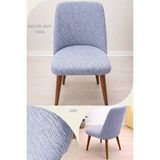 UY STYLE Jakarli Kumaş Çubuk Desen Büyük Oval Sandalye Kılıfı,likrali ,esnekli Oval Sandalye Örtüsü 1 Adet - 55 x 60 cm - Gri