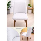 UY STYLE Jakarli Kumaş Çubuk Desen Büyük Oval Sandalye Kılıfı,likrali ,esnekli Oval Sandalye Örtüsü 1 Adet - 55 x 60 cm - Krem