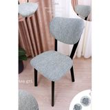 UY STYLE Jakarli Kumaş Elma Sandalye Kılıfı ,lastikli,esnekli Sandalye Örtüsü(Çubuk Desen) 1 Adet - 45 x 51 cm - Taş - Gri
