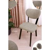 UY STYLE Jakarli Kumaş Elma Sandalye Kılıfı ,lastikli,esnekli Sandalye Örtüsü(Çubuk Desen) 1 Adet - 45 x 51 cm - Vizon