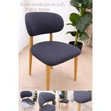 UY STYLE Jakarli Kumaş Elma Sandalye Kılıfı,tuğla Desen (1 Adet) - 45 x 51 cm - Antrasit