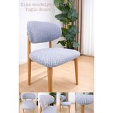 UY STYLE Jakarli Kumaş Elma Sandalye Kılıfı,tuğla Desen (1 Adet) - 45 x 51 cm - Gri