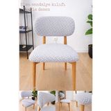 UY STYLE Jakarli Kumaş Elma Sandalye Kılıfı,tuğla Desen (1 Adet) - 45 x 51 cm - Taş - Gri