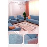 UY STYLE Jakarli , Lastikli Koltuk Örtüsü ,likrali, Esnekli Koltuk Kılıfı , Leke Tutmaz ,3+3+1+1 Takım(Ağaç Kabuğu Desen) - 180 x 230 cm - Gri
