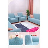 UY STYLE Jakarli , Lastikli Koltuk Örtüsü ,likrali, Esnekli Koltuk Kılıfı , Leke Tutmaz ,3+3+1+1 Takım(Ağaç Kabuğu Desen) - 180 x 230 cm - Mint Yeşili