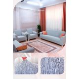 UY STYLE Jakarli , Lastikli Koltuk Örtüsü ,likrali, Esnekli Koltuk Kılıfı , Leke Tutmaz ,3+3+1+1 Takım(Ağaç Kabuğu Desen) - 180 x 230 cm - Taş - Gri