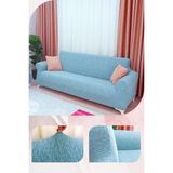 UY STYLE Jakarli , Lastikli Koltuk Örtüsü ,likrali, Esnekli Koltuk Kılıfı , Leke Tutmaz ,3kişilik Koltuk Için(Ağaç Kabuğu Desen) - 180 x 230 cm - Mint Yeşili